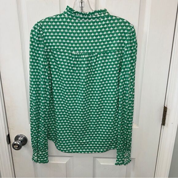 Boden Green and White Carolina Jersey Shirt- 4- like new! - Picture 5 of 13